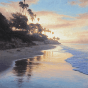 "Morning Reflections on Butterfly Beach" - 24x18, Oil