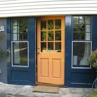 We prepped & finished this small entry using Fine Paints of Europe's high gloss paint.