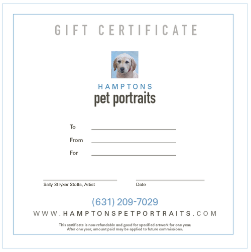 Hamptons Pet Portraits Gift Certificate