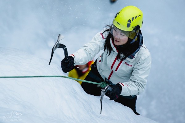 Ryoko Driving the Ice.  Photo by Hugo Vincent Photography.