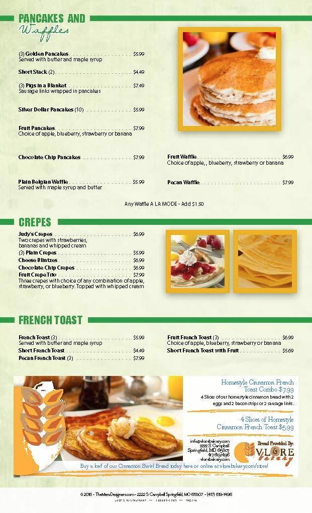 Judy's Cafe on Strikingly