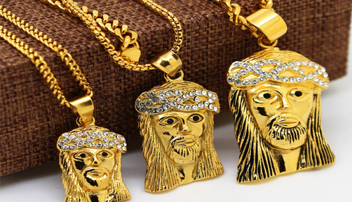 Mini Micro Jesus Piece Pendant Necklace