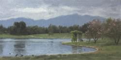 "Lake Balboa: April Showers"  6x12, Oil, $800