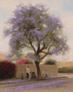 "A Stroll Through the Blossoms" - 10x8, Oil, $900