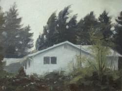 "Windy & Rainy" - 6x8, Oil