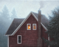 "Rainy Day Reading Light"  8x10, Oil