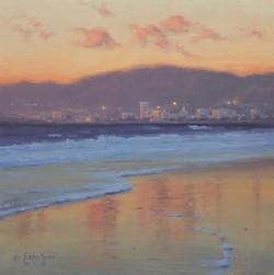 "Santa Monica Sunset"  8x8, Oil