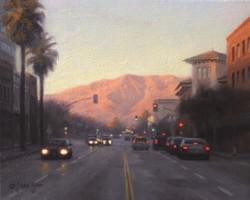 "Pasadena Evening Light"  8x10, Oil