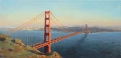"The Golden Gate at the Golden Hour"  6x12, Oil