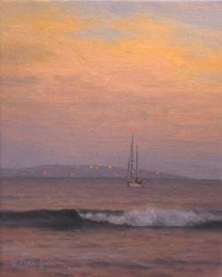 "Malibu Surf" 10x8, Oil on Canvas