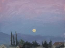 "Full Moonrise" - 6x8, Oil