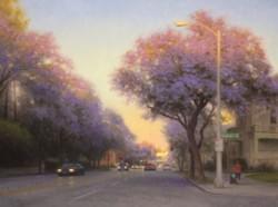"Jacaranda Evening Light"  30x40, Oil