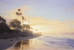 "Butterfly Beach - Lifting Fog" 15x22, Oil