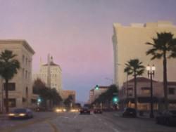 "Dusk on Colorado Blvd"  16x22, Oil
