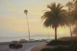 "Hazy Sunset at Butterfly Beach"  24x36, Oil