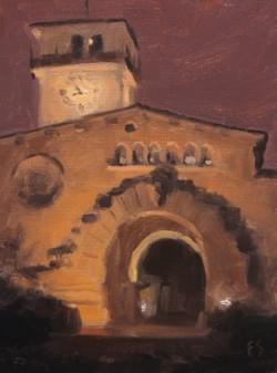 "Santa Barbara Courthouse" - 8x6, Oil
