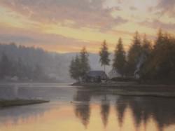 "Calm Morning Inlet"  18x24, Oil