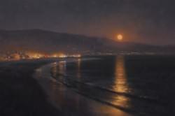 "Moonrise Over Santa Barbara" 24x36, Oil