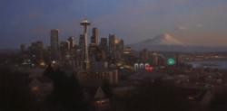 "Emerald City Blues"  24x48, Oil