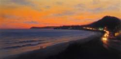 "Malibu Sunset"  15x30, Oil