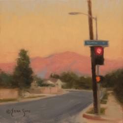 "Last Light in the Valley"  6x6, Oil, $475