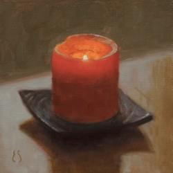 "Rainy Day Candlelight"  6x6, Oil, $475
