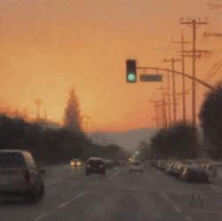 "Toward the Evening Light"  6x6, Oil