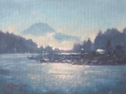 "Gig Harbor: Clearing Fog"  6x8, Oil