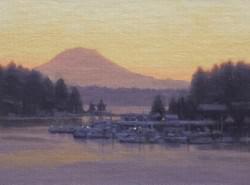 "Gig Harbor: Peaceful Dawn"  6x8, Oil