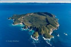 Mayor Island. Marine Reserve. Aerial