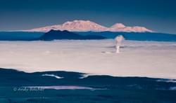 Taupo. North Island. Mount Ruapehu. Helicopter aerial image. 