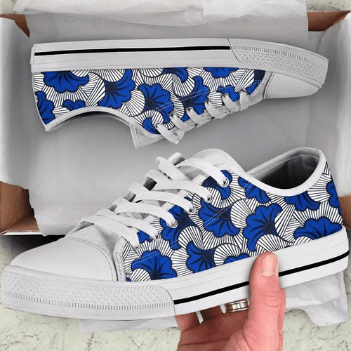 Sneakers - Hibiscus blue and white