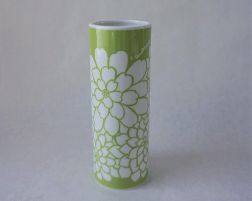 1960s Green + White Dombrowski Vase