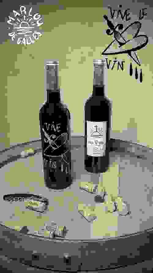 Vive le Vin - Bouteille gravée