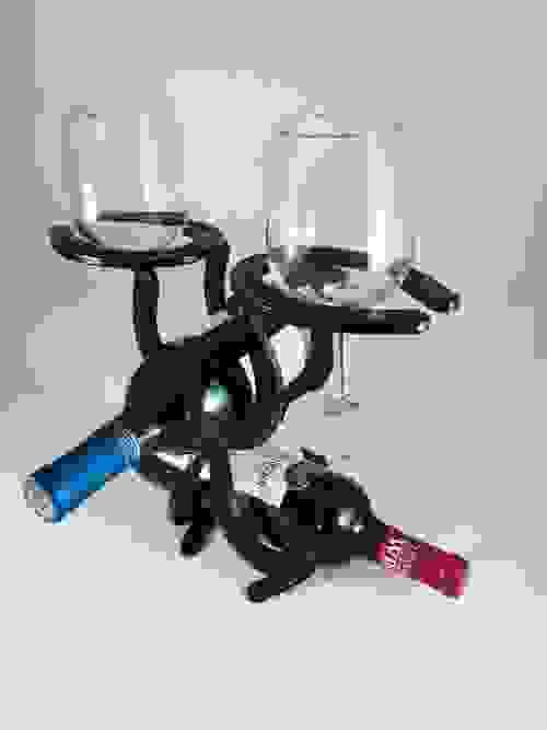Double Bottle, 2 Wine Glass Horseshoe Wine Holder