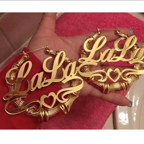 Jumbo Letter Acrylic Bamboo Earrings