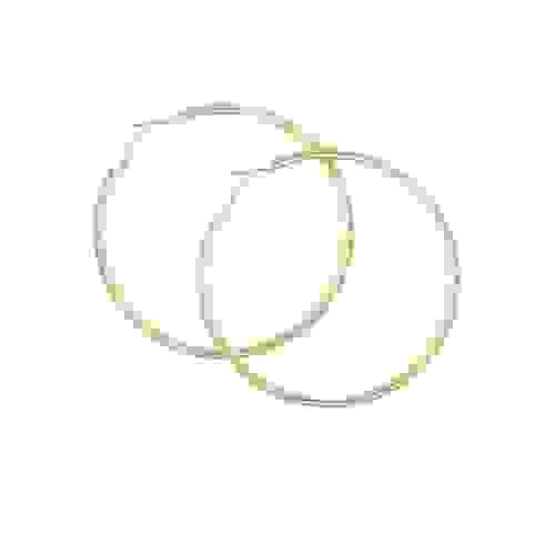  Gold Diamond Trimmed Hoops