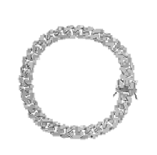 Silver Icy Cuban Links Anklet