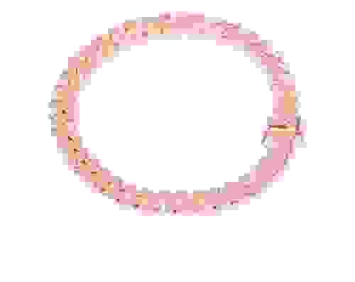 Pink Icy Cuban Links Anklet