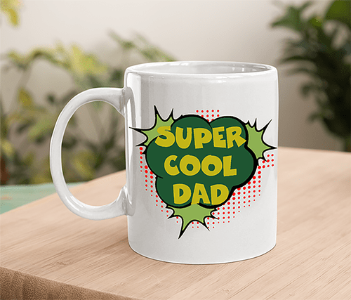 SuperCool Dad (green) 11oz coffee mug.