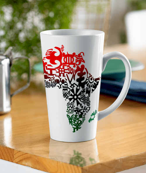 Africa Adinkra (RBG) 17oz latte mug