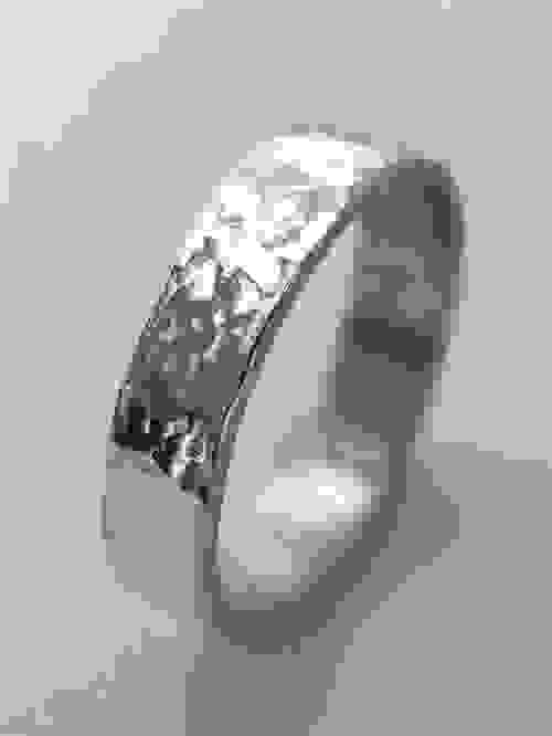 Beautiful hammered sterling silver ring band 