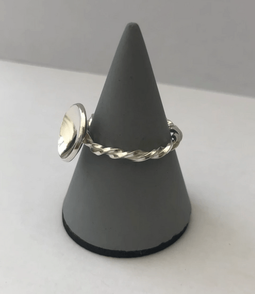 Silver Satellite Dish Ring - STYLE 6