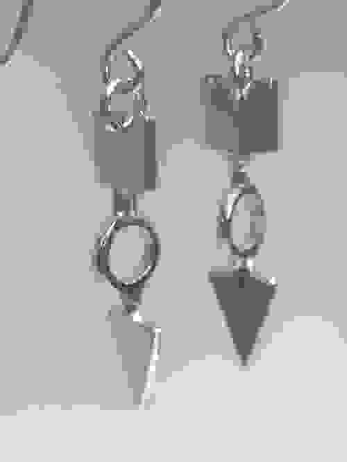 **One of a kind** Layered geometric drop earrings