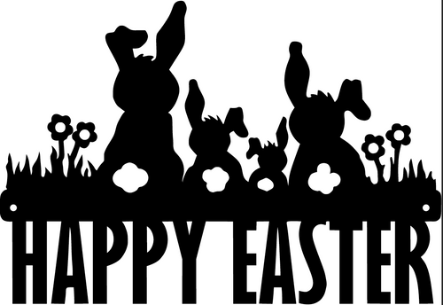 Happy Easter Bunnies Sign 