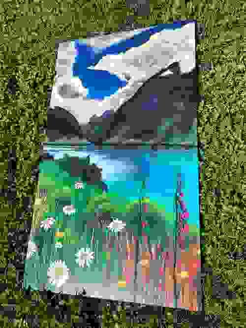 Wild Flower Landscape Original Acrylic Painting & Prints