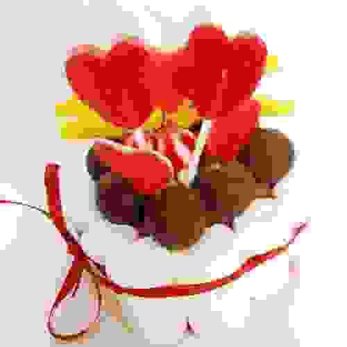 Pastel  pequeño de  corazón 