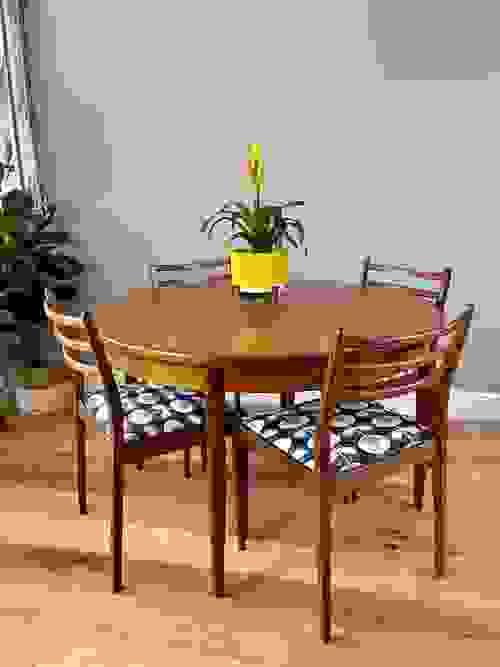 SOLD G Plan Table & 4 G Plan VB Wilkins Chairs / Orla Kiely Fabric / Refurbished
