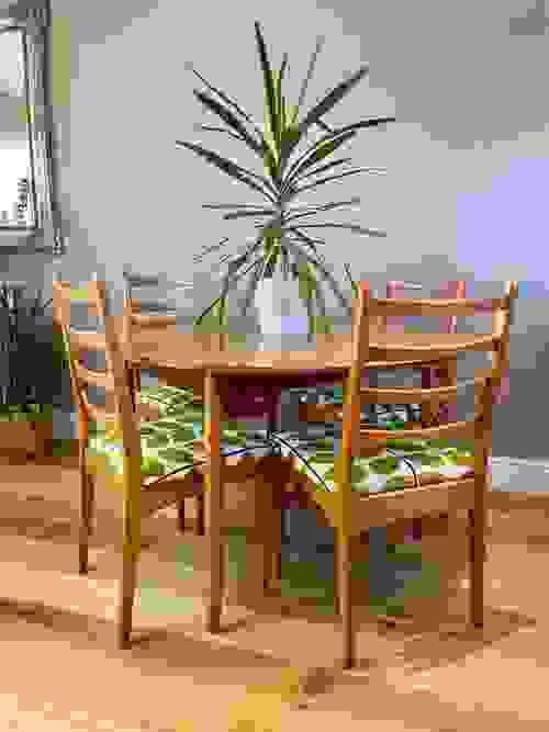 SOLD SCHREIBER Set of 4 Dining Room Chairs & Matching Drop-Leaf Table / Refurbished