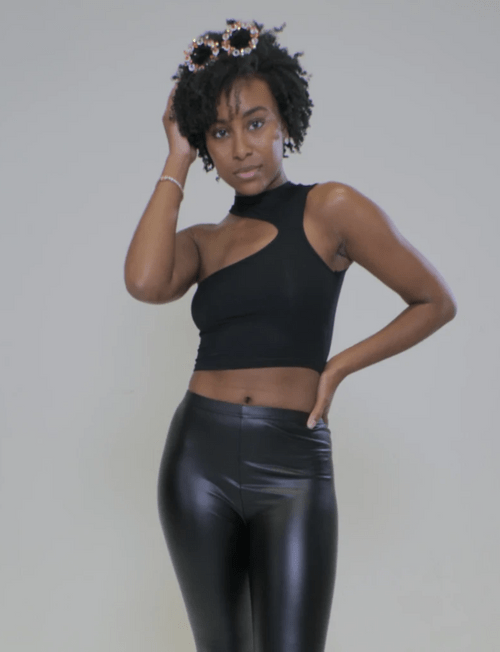 One-shoulder crop top